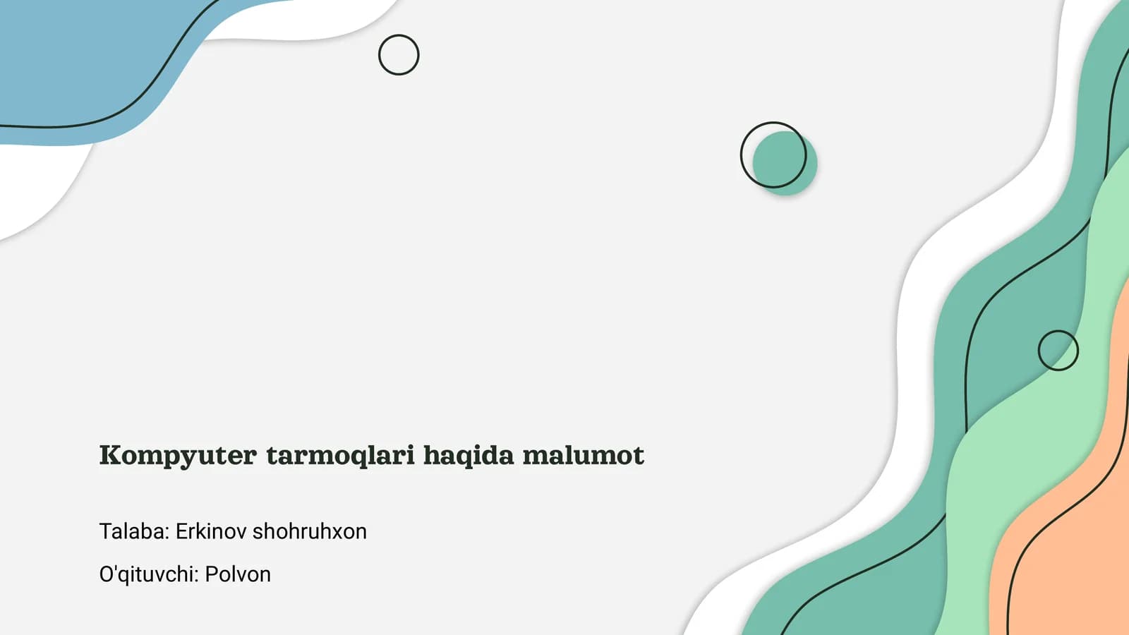 Kompyuter tarmoqlari haqida malumot