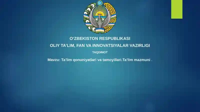 Ta'lim to'g'risida Qonun
