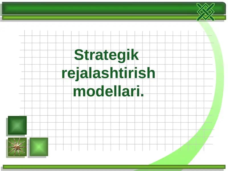 Strategik Rejalashtirish Modellari