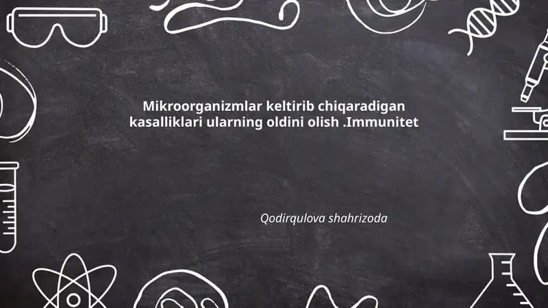 Mikroorganizmlar keltirib chiqaradigan kasalliklar