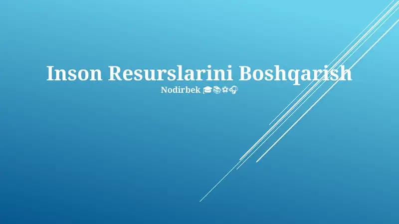 Inson Resurslarini Boshqarish