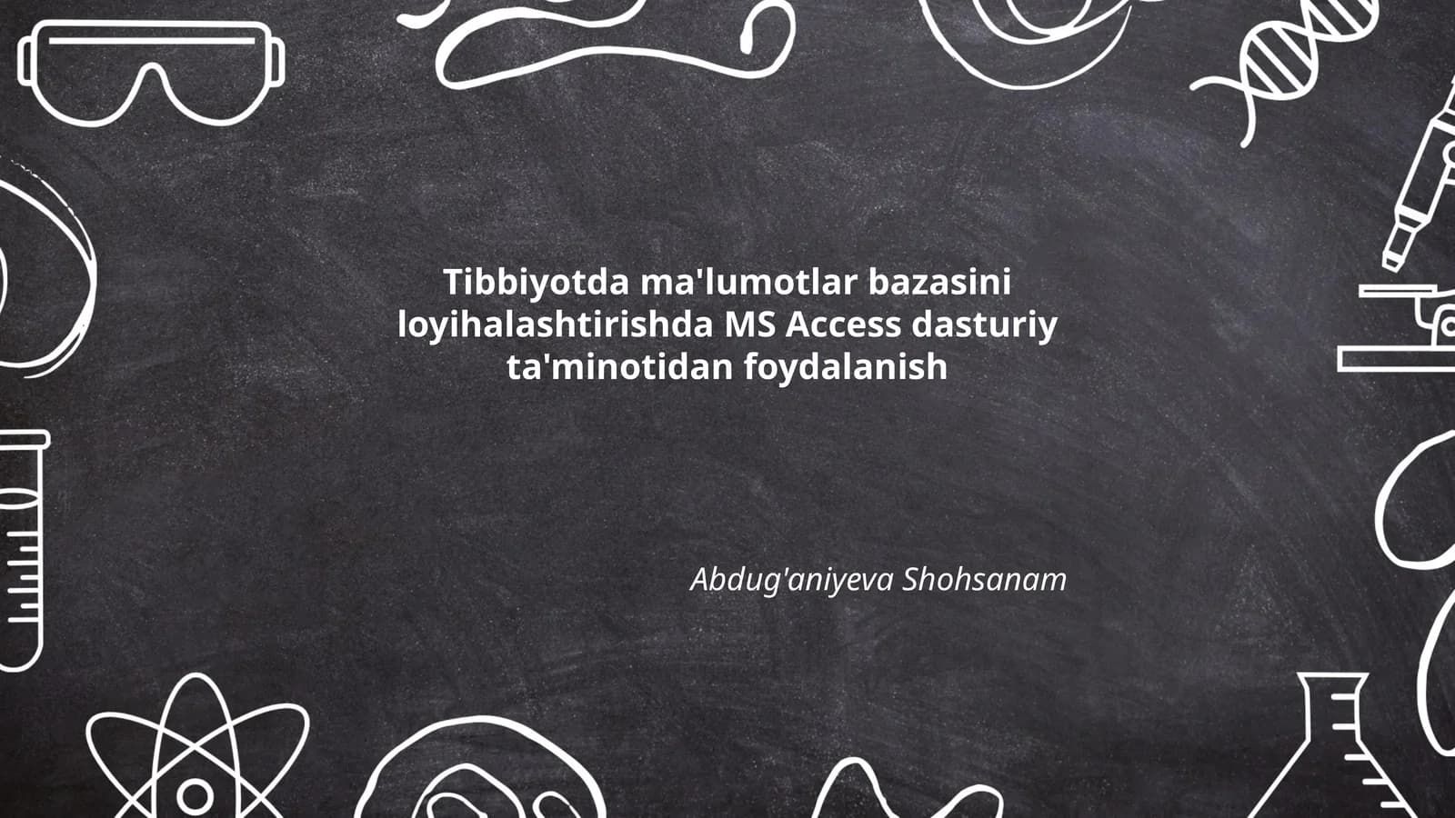 MS Accessda Tibbiy Elektron Bemor Kartotekasini Loyihalashtirish Tamoyillari