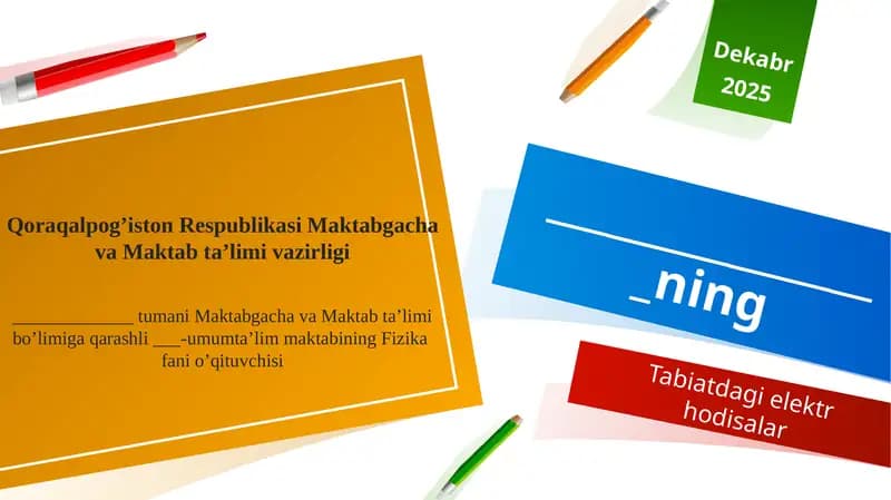 Tabiatdagi elektr hodisalar