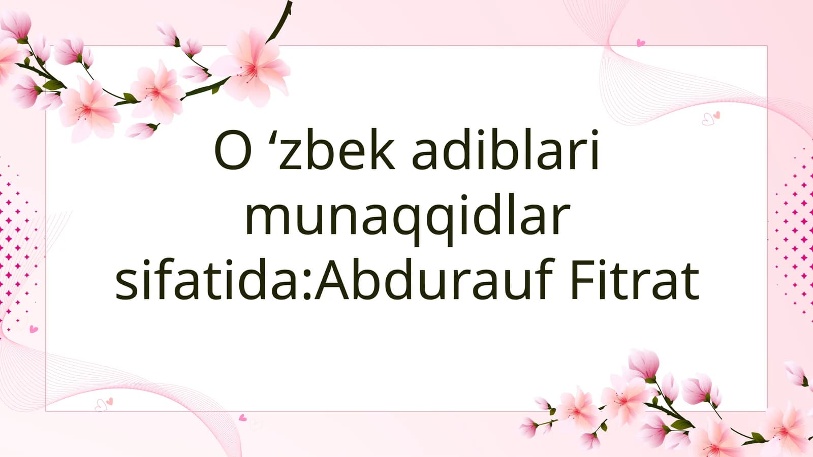 Fitratning tanqidiy qarashlari