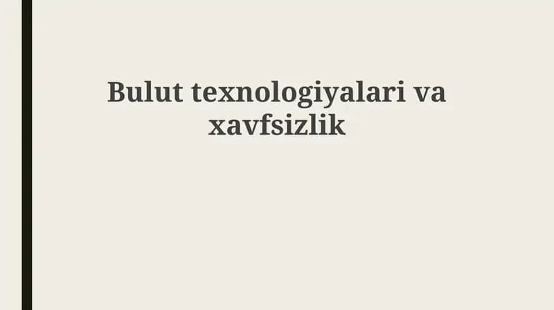 Bulut texnologiyalari: asosiy tushunchalar va afzalliklar