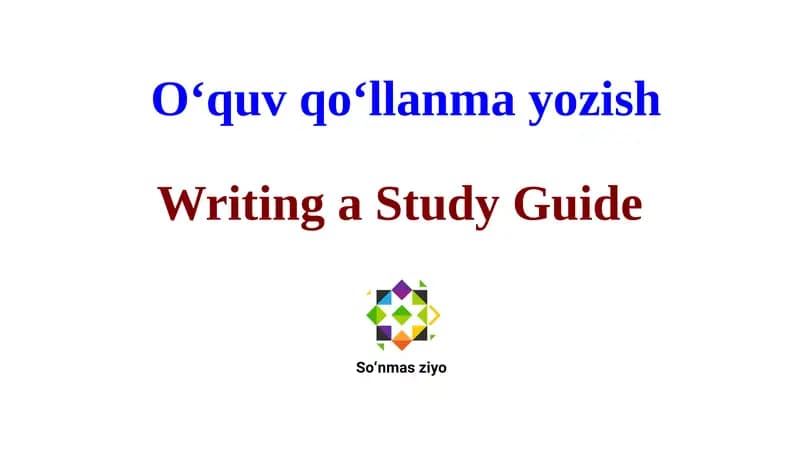 O‘quv qo‘llanma yozish