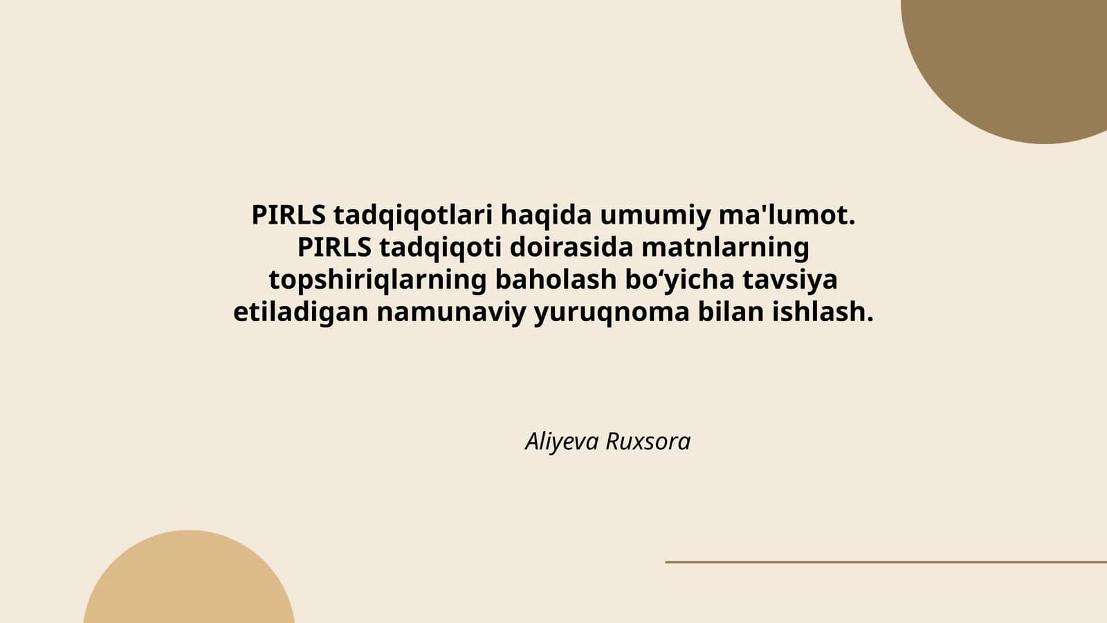 PIRLS tadqiqotlari haqida umumiy ma'lumot