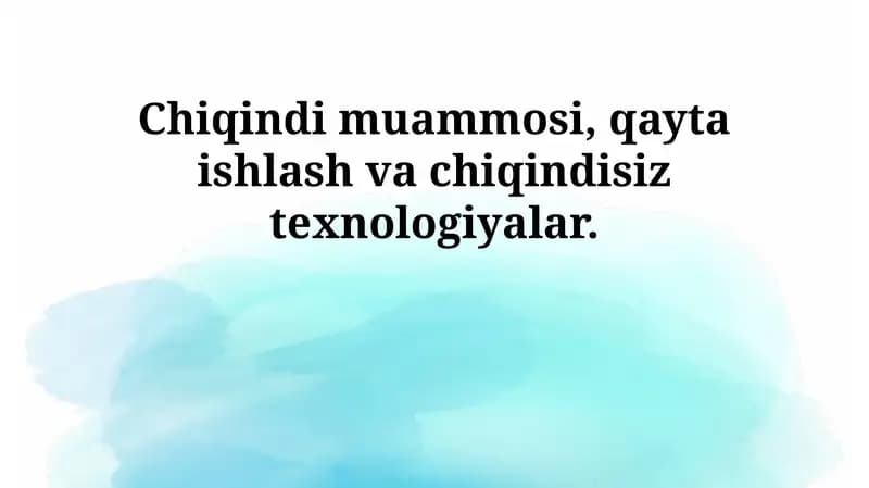 Chiqindi muammosi
