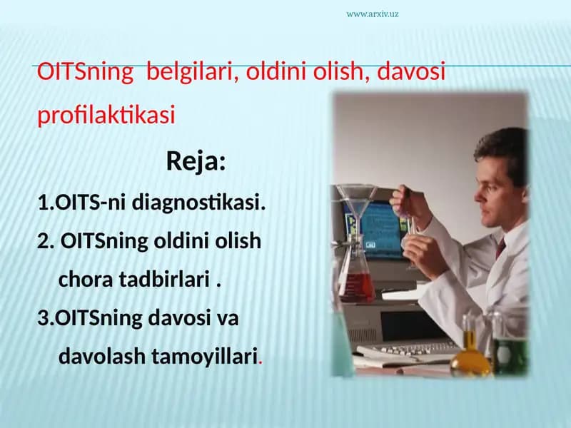 OITSning belgilari, oldini olish, davosi profilaktikasi