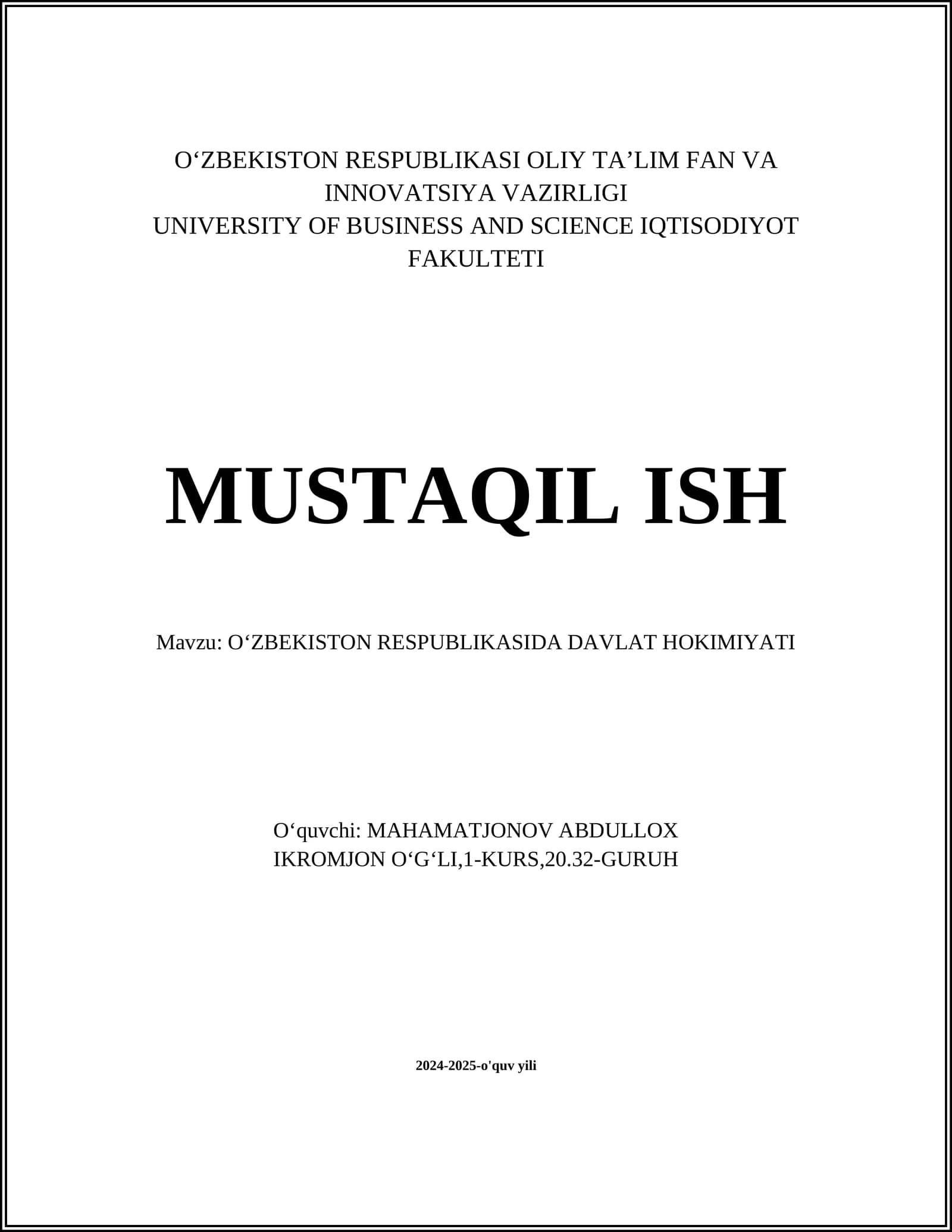 Oʻzbekiston Respublikasi Konstitutsiyasi