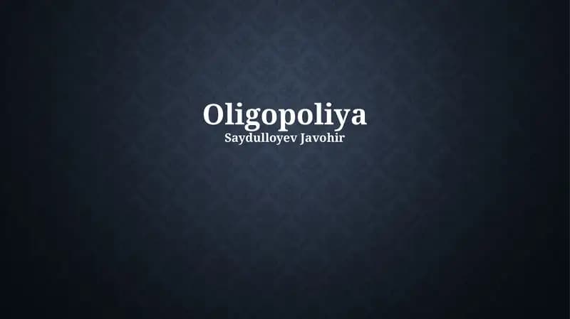Oligopoliya