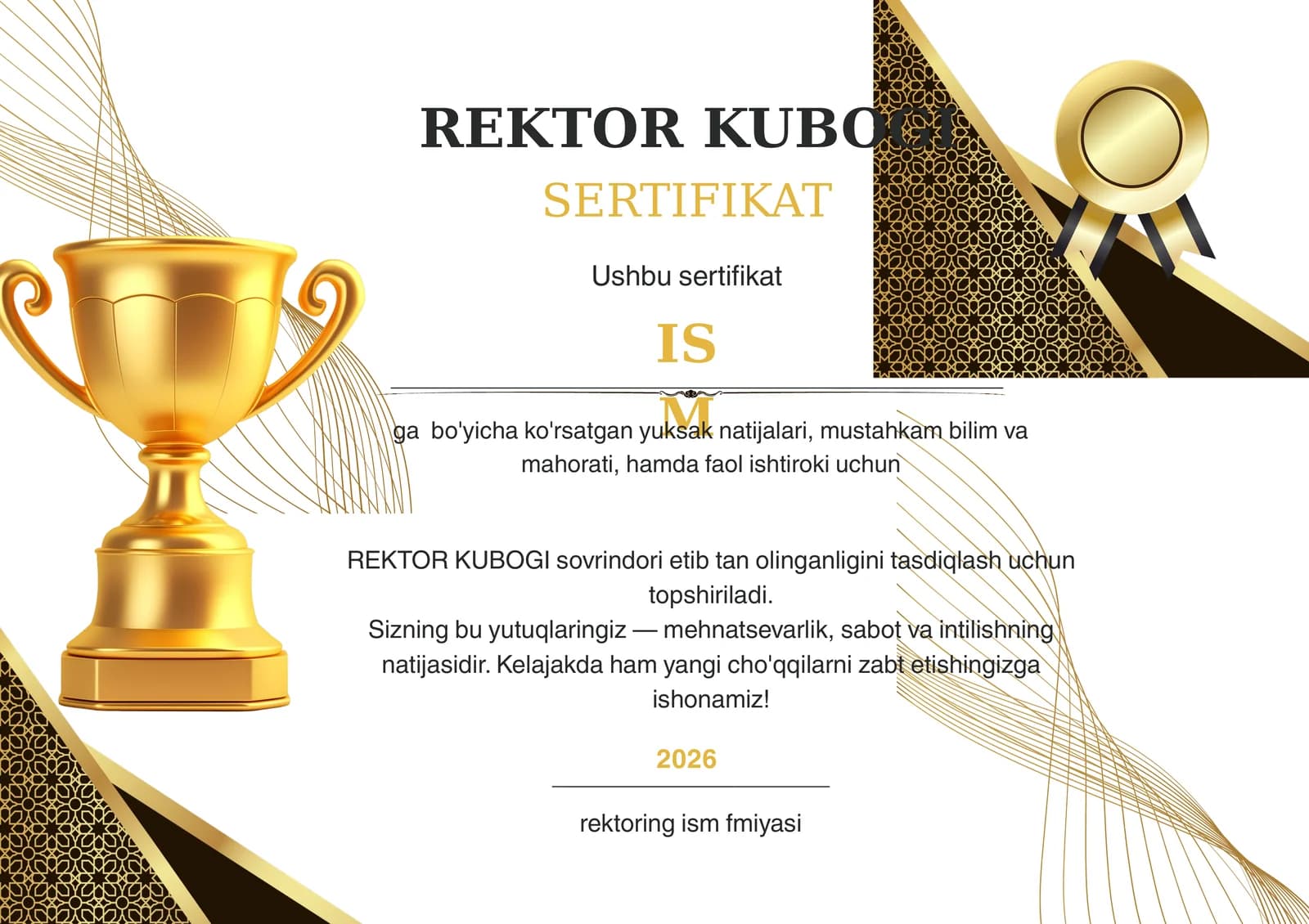 REKTOR KUBOGI SERTIFIKATI