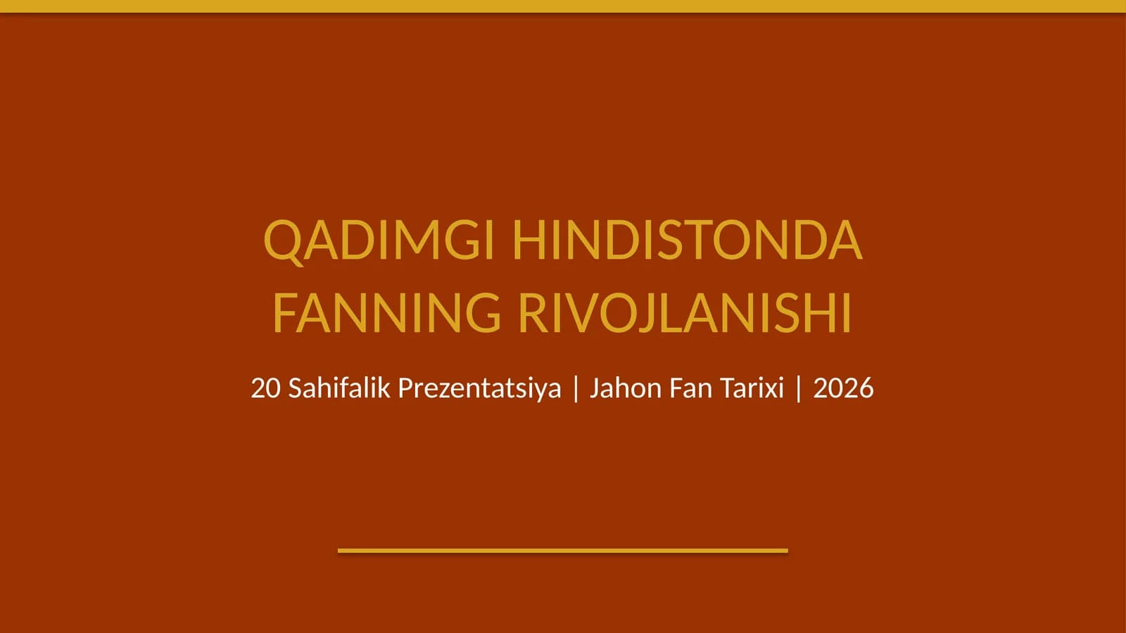 Qadimgi Hindistonda fanning rivojlanishi