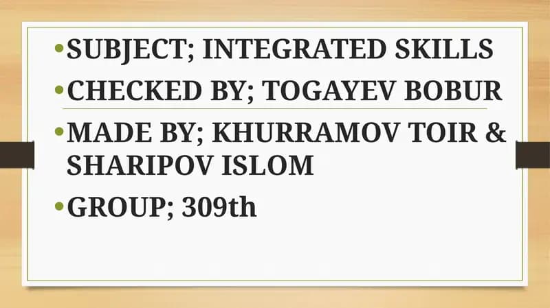 INTEGRATED SKILLS