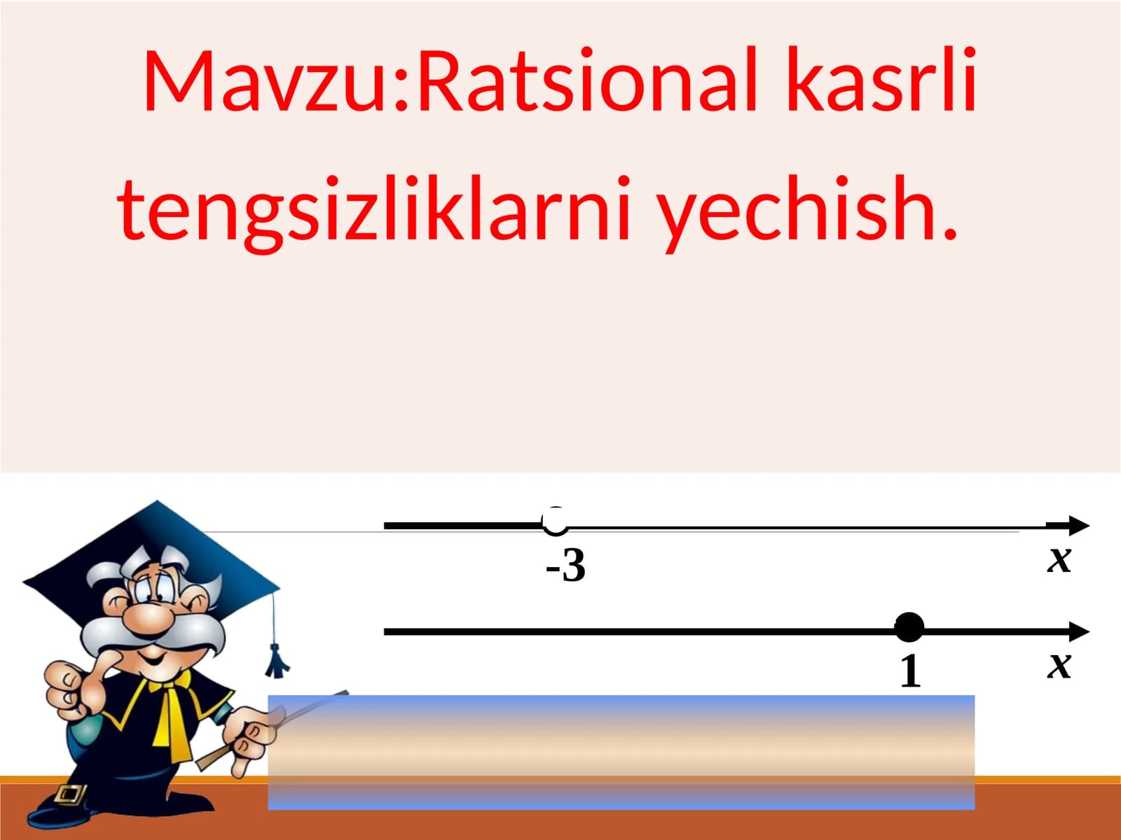 Ratsional kasrli tengsizliklarni yechish