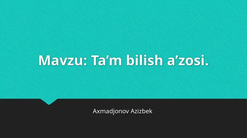 Ta’m bilishaʼzosi
