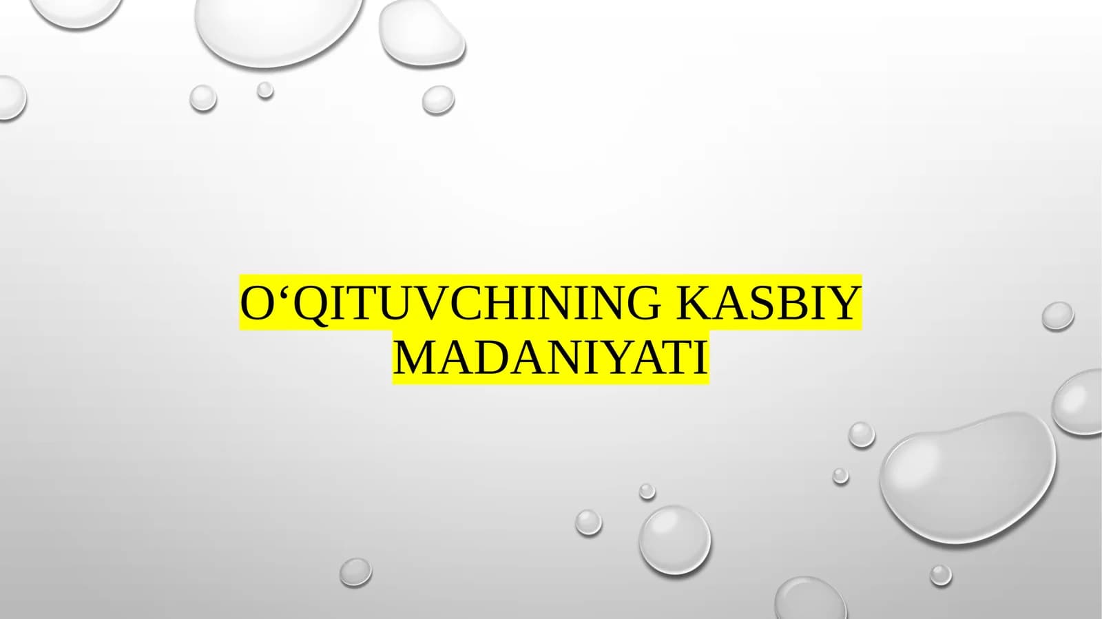 Kasbiy Madaniyat Tushunchasi