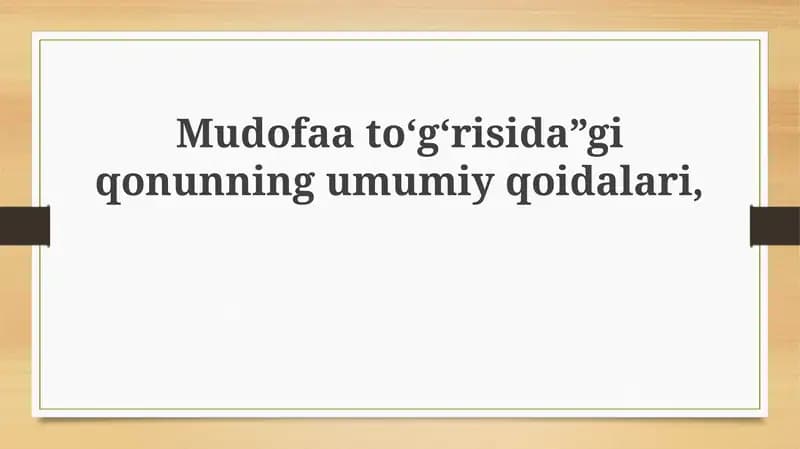 Mudofaa To'g'risidagi Qonun