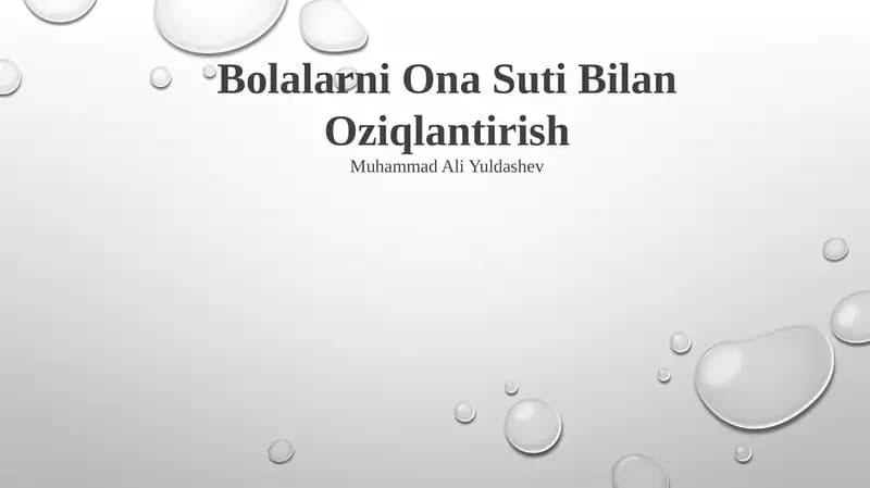 Bolalarni Ona Suti Bilan Oziqlantirish