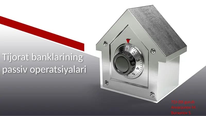 Tijoratbanklarining passiv operatsiyalari