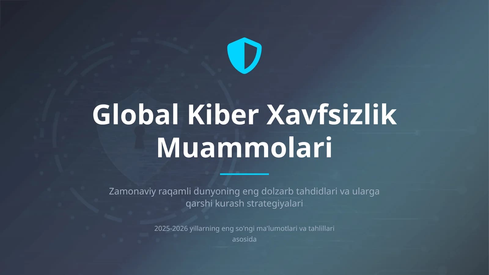 global kiber xavfsizlik muammolar taqdimot
