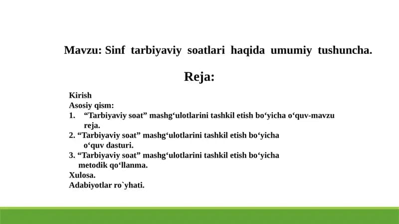 Tarbiyaviy soatlar