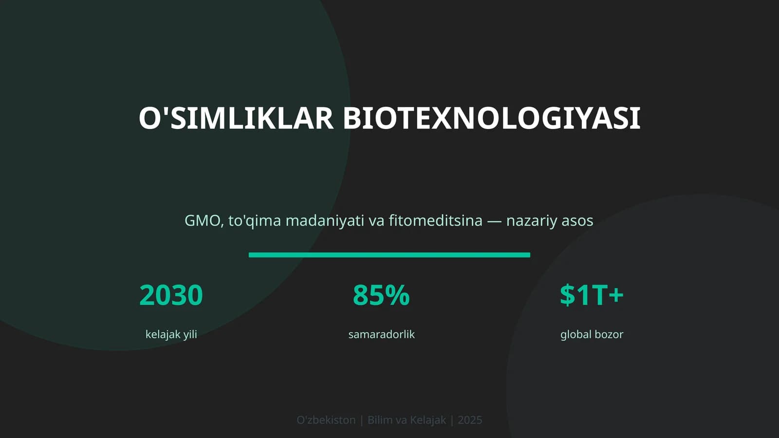 O'SIMLIKLAR BIOTEХNOLOGIYASI