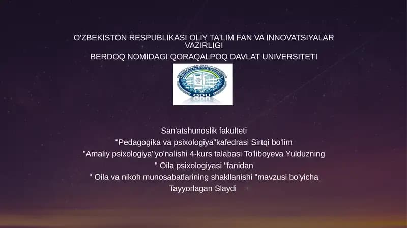 Oilavanikohmunosabatlariningshakllanishi