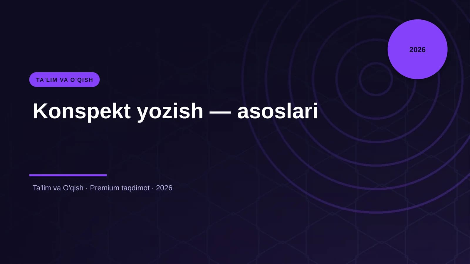 Konspekt yozish — asoslari