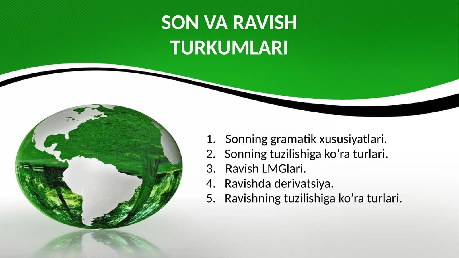 Son va Ravishturlar