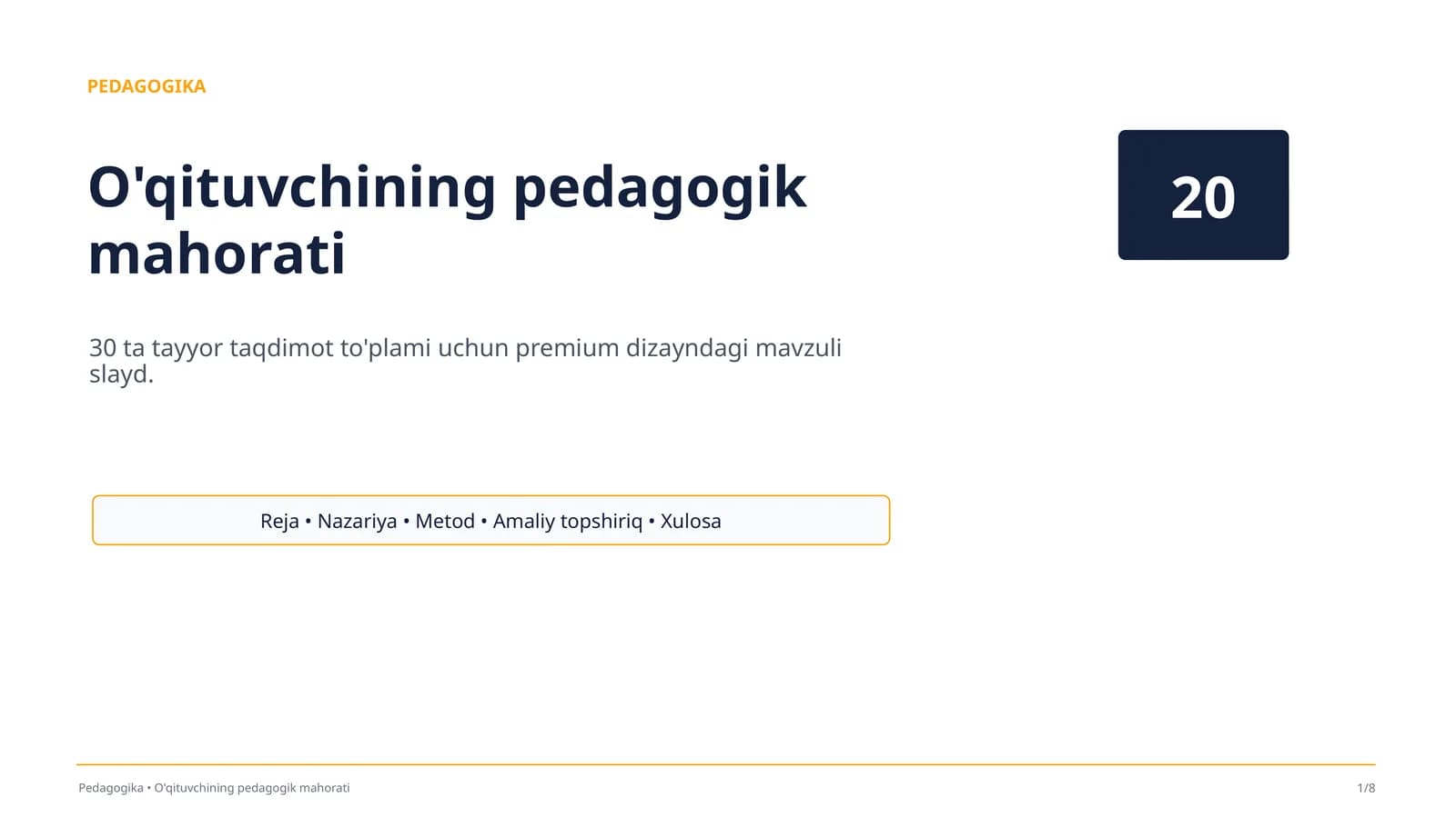 O'qituvchining pedagogik mahorati