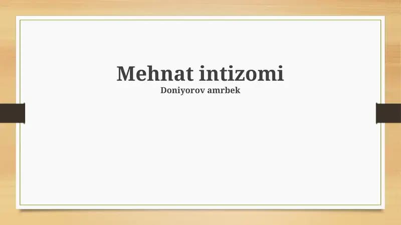 Mehnat intizomi