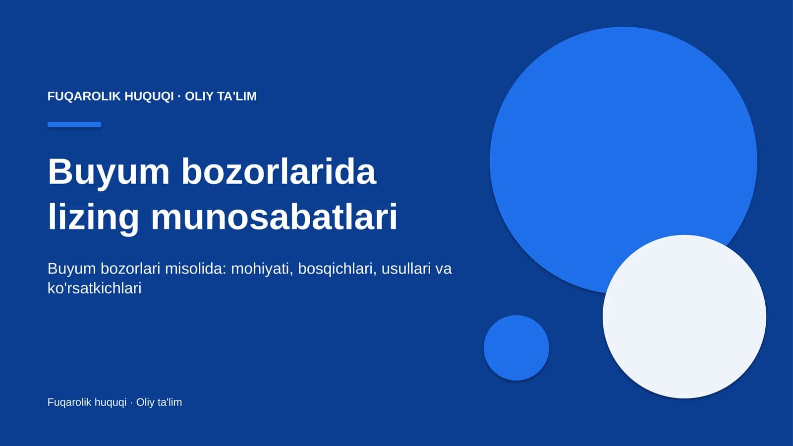 Buyum bozorlarida lizing munosabatlari
