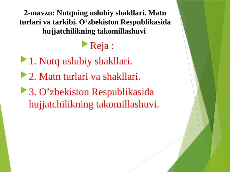 Nutqning uslubiy shakllari
