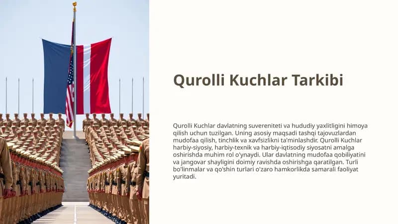 Qurolli kuchlar tarkibi va vazifalari
