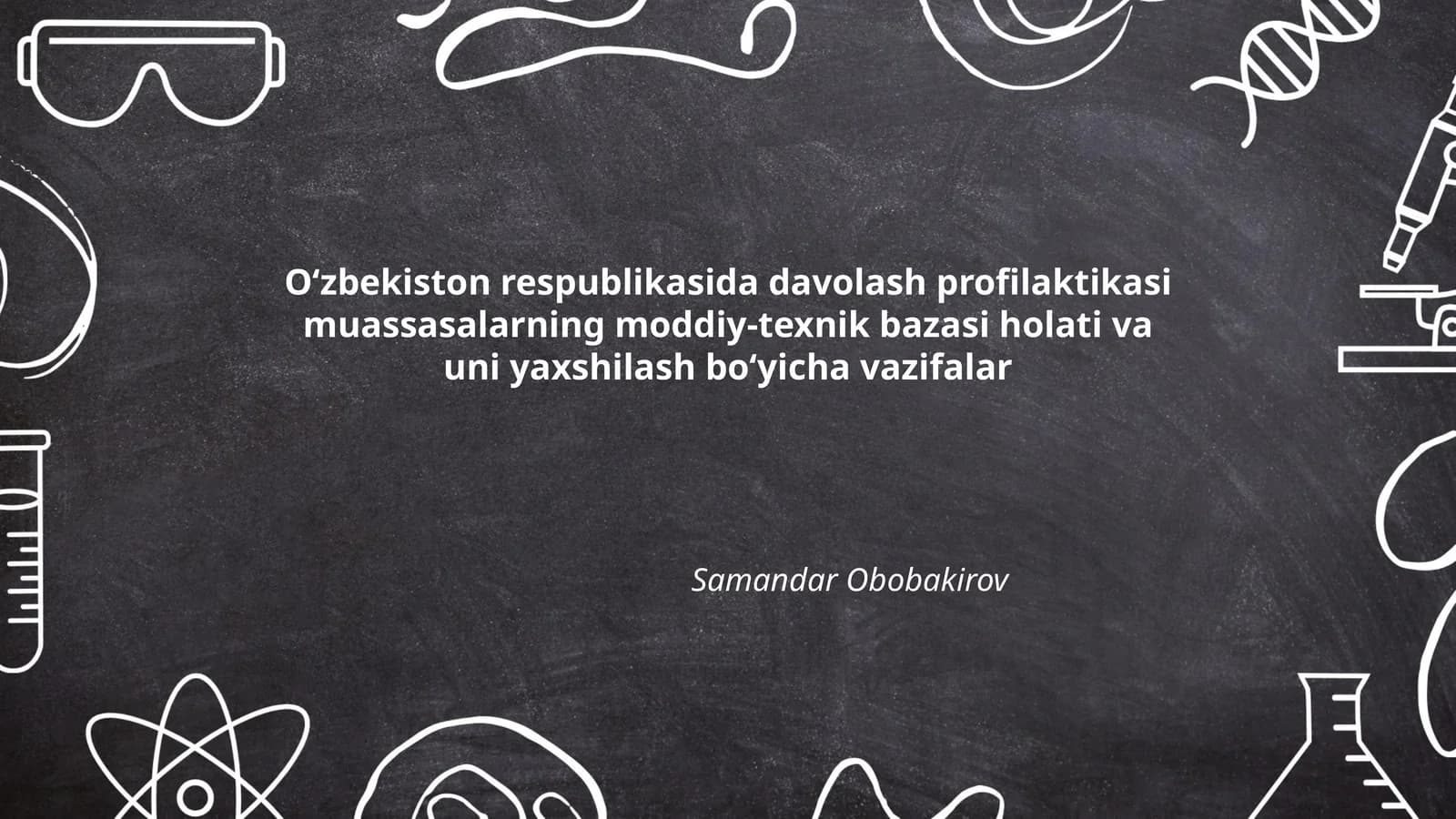 Kasalxonalarning moddiy-texnik bazasini rivojlantirish