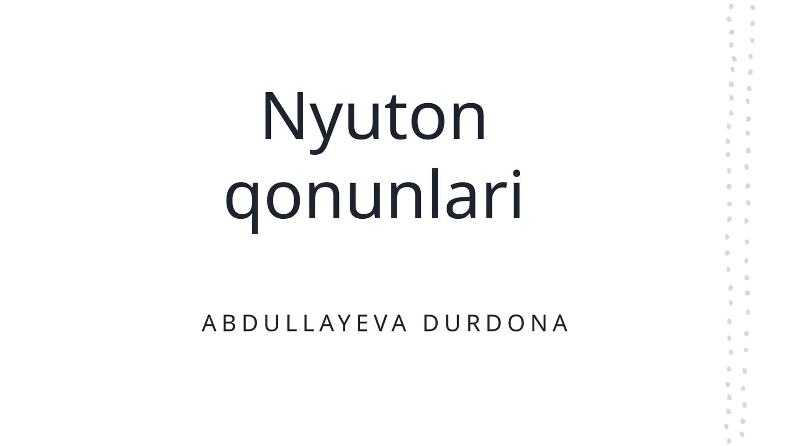 Nyuton qonunlari