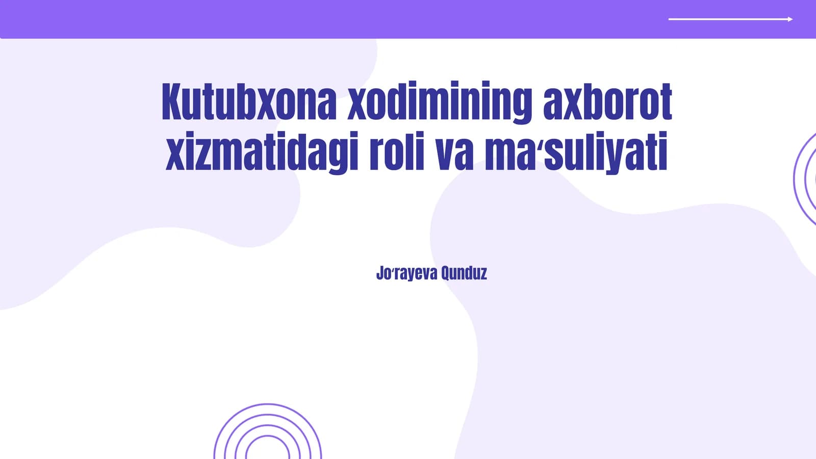 Kutubxona xodimining axborot xizmatidagi roli va ma‘suliyati