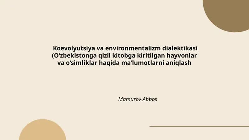 Koevolyutsiya va environmentalizm dialektikasi