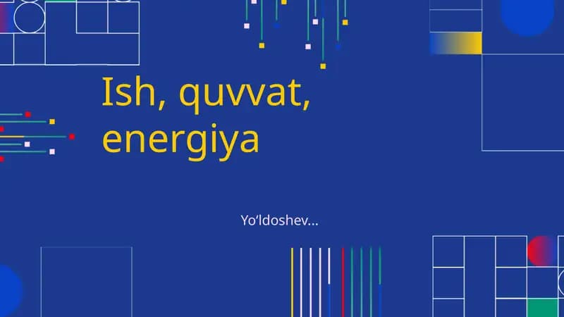 Ish va energiya