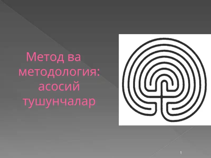 Метод ва методология: асосий тушунчалар