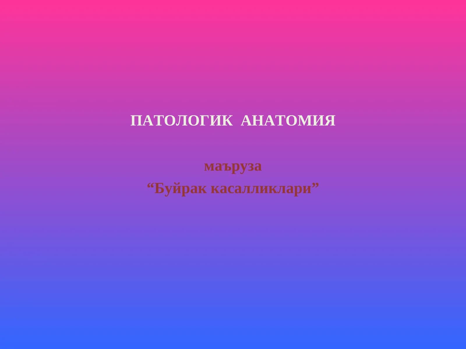 Буйрак касалликлари