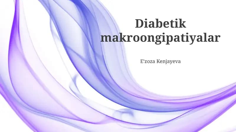 Diabetik Makroangiopatiyalar