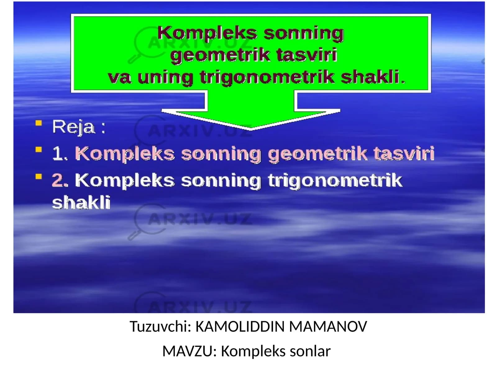 Komplekssonlar