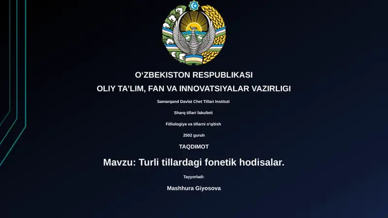 Turli tillardagi fonetik hodisalar