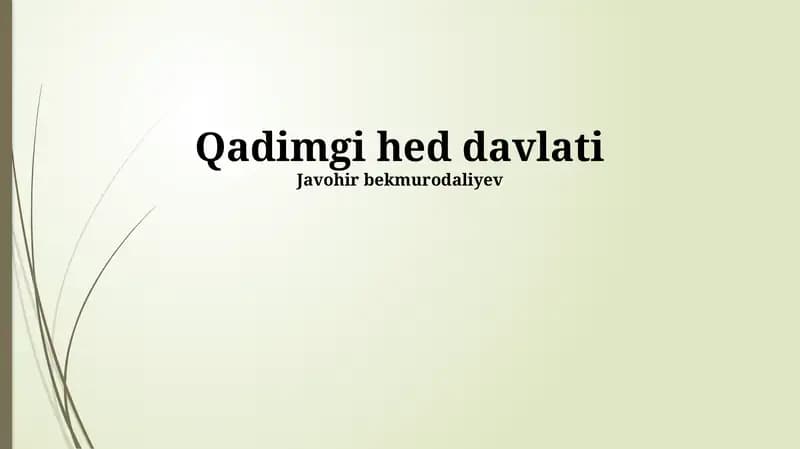 Qadimgi hed davlati
