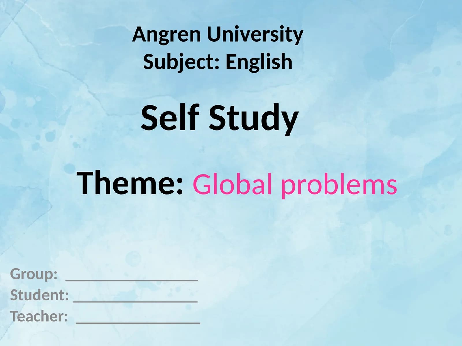Global problems