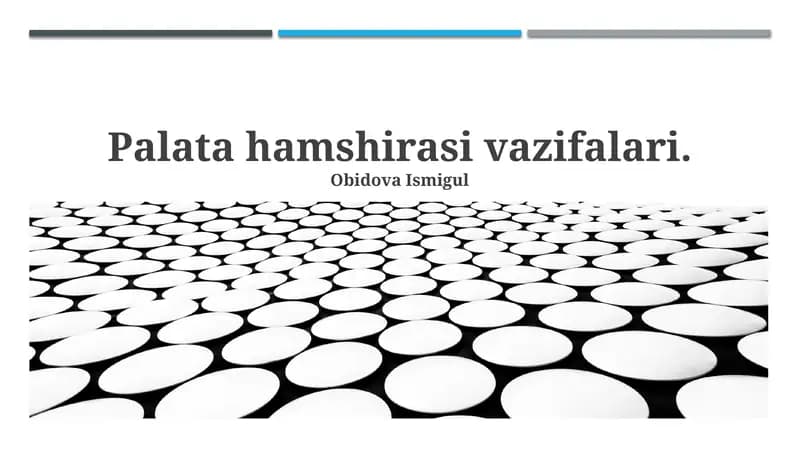 Palata hamshirasi vazifalari