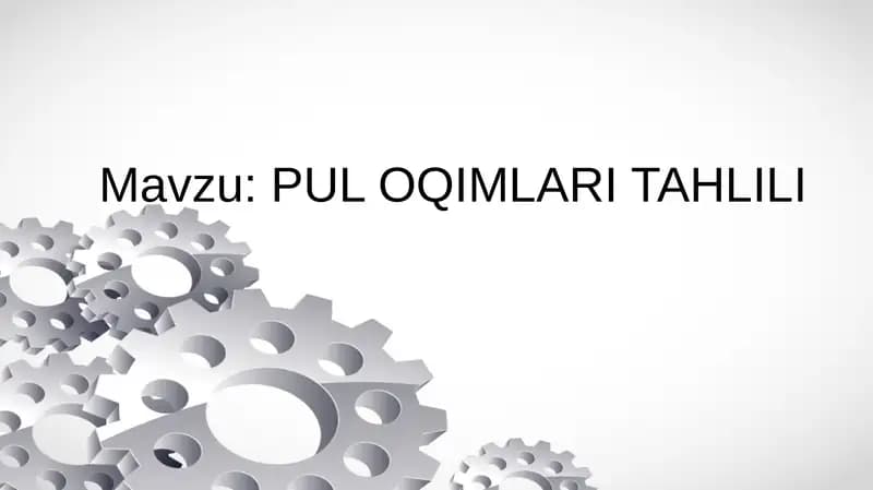 Pul oqimlari tahlili(taqdimot)