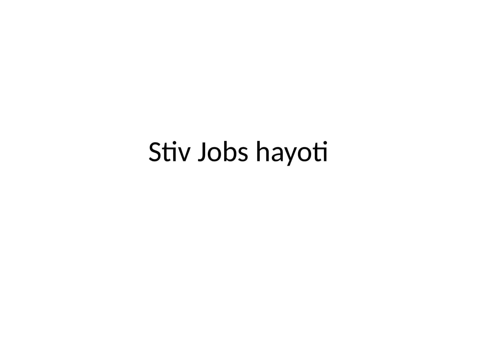 Stiv Jobs hayoti